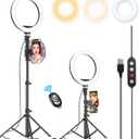 Kaiess 10.2" Selfie Ring Light with 65" Adjustable Tripod Stand & Phone Holder for Live Stream/Makeup, Upgraded Dimmable LED Ringlight for Tiktok/YouTube/Zoom Meeting/Photography