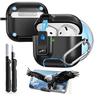 MCTOPZO Compatible with AirPods 4th Generation Case with Phone Stand & Cleaning Kit Compatible with Magsafe, Magnetic Automatic Lock for Airpods 4 with Active Noise Cancellation Charging Cover, Black