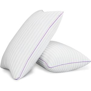 Pillows King Size Set of 2,Breathable Hotel Collection Bed Pillows for Sleeping Medium Firm Down Alternative Microfiber Filled,20 x 36 Inches (King(2Pack), White)