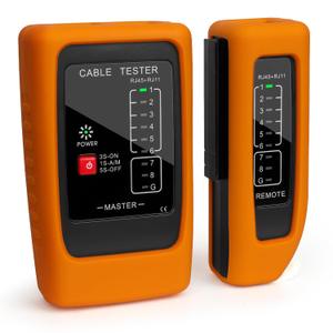 Network Cable Tester and Ethernet Tester with POE Detection, 300m Remote RJ45 Tester for Cat5/Cat6 Cable, Automatically Checks Continuity, Open, Short, Crossover (Battery Not Included)