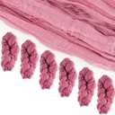 6 Pack Boho Dusty Rose & Pink Cheesecloth Table Runner - 10ft x 35in, Wedding Arch Draping Fabric