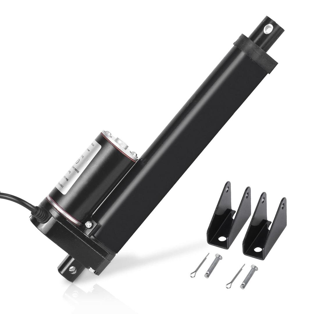 6 Inch High Speed 1.34"/sec Linear Actuator 12V 88lbs/400N IP65 Waterproof Linear Motion Actuator with Mounting Brackets