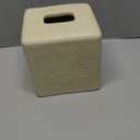 Natural Travertine Textures Tissue Box Cover Square for Home Decor,Resin Heavy Tissue Box Holder for Bathroom Countertop,Tabletop,Bedside Table,Office (Handmade of Resin) (Yellow Stone)