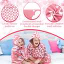 Mindsoft 2 Pcs Kids Hooded Bath Towel 50" x 30" Soft Pink Hooded Beach Towels Absorbent Microfiber Toddlers Towels Pool Beach Towel Wrap for 3-12 Years Kids Swimming Cover up 2 Design(Flowers)