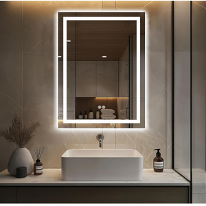 24"x32" LED Bathroom Mirror with Dual Backlighting,3-Color Modes, Cool & Natural Light, Anti-Fog Technology, Smart Memory Feature, Perfect for Makeup, Shaving, and Daily Grooming