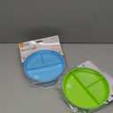 Munchkin Stay Put Suction Plates for Baby and Toddler, 3 Divided Sections , Blue/Green (2 Count (Pack of 1))