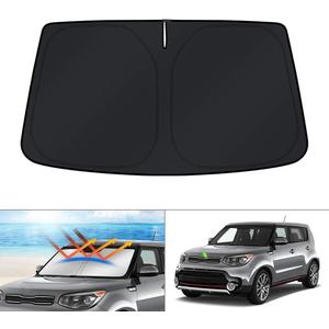 KUST Windshield Sun Shade for Kia Soul 2014-2019 Custom Fit Accessories Window Shade Foldable Sun Protector Block UV Rays Keep Car Cooler