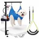 Dog Grooming Arm for Table, 26" - 40" Adjustable Height, Includes Clamp, Hammock, No-Sit Nooses, Home/Salon Use Foldable Pet Grooming Kit for Small and Medium Pets for Nail Trimming & Drying
