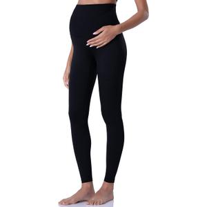 POSHDIVAH Maternity Leggings for Women Pregnancy Yoga Pants Black X-Small