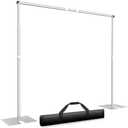 Pipe and Drape Backdrop Stand Kit 10x10ft, Heavy Duty Back Drop Adjustable Stand with Carry Bag, Metal Background Frame for Parties Wedding Birthday Decoration Photography Photo Booth Video - Silver