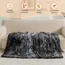 Electric Heated Throw Blanket - Faux Fur Sherpa 50"x60" Fast Heating Bed Blankets Throw with 6 Heating Levels & 4 Hours Auto Off, Over-Heat Protection ETL, Black