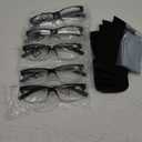 NORPERWIS Reading Glasses 5 Pairs Quality Readers Spring Hinge Glasses for Reading for Men and Women (5pcs - Black/Clear, 1.50)