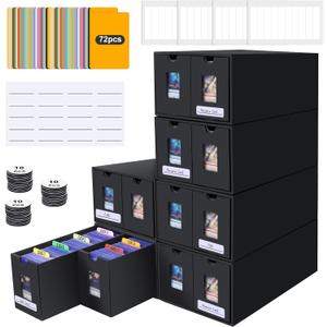 11000+ Card Storage Box, 2000+ Toploader Card Storage Box for Commander Display,with 72 Dividers, Labels & Tapes,Fit for TCG, PTCG, MTG
