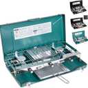 Camping Stove, 3 Burners Propane Portable Camp Stove with Regulator, Push-Button Instant Ignition, Adjustable Burners & Wind Guards for Car BBQ Picnics Outdoor Cooking (GREEN-20400 BTUs)