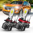 compatible with (2010-2018) Chevy Equinox led headlights, 9005/hb3 High Beam & h11/H8/h9 Low Beam LED Headlight Bulbs, Pack of 4