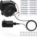 Lorvain 2.5A Replacement Air Blower for Inflatables, Replacement Inflatable Air Fan Blower with 14 White LED Lights & 12v/3A Adapter for Halloween Christmas Outdoor Inflatable Fan Blowers