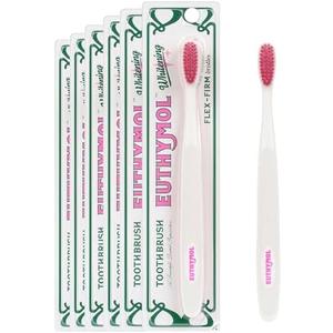 Euthymol Whitening Toothbrush (White, 3 Count) - Premium Soft Dual-Tension Bristles. Advanced Plaque Removal, Stain Reduction.
