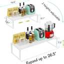 Jojocross Expandable Adjustable Stackable Kitchen Organizer, Spice Rack,Metal Pantry Storage Shelves Racks,Counter Shelf for Cabinets, Countertop, Cupboard(1 Pack/Medium/White)