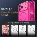 3 x Magnetic for iPhone 17 Pro Max Case, [Matte Solid Color] [Full Camera Protection] Protective Case for iPhone 17 Pro Max - Hot Pink