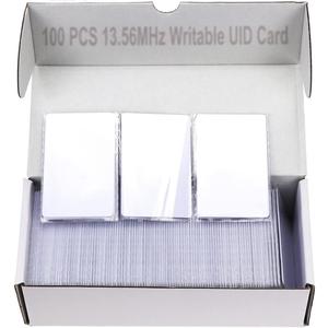 JASAG 100pcs Premium Rewritable UID Smart Card, Mi Fare 1K S50 RFID Cards Keys, 13.56MHz PVC Blank White JASAG-UID5050 JASAG-UID5050
