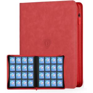 Card Binder with 1024 Cards,16 Pocket Trading Card Binder Includes 32 Page Storage Sleeves,Collection Card Album,Card Holder to Organize and Protect Cards,Red