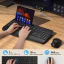 Wireless Keyboard and Mouse Combo - Full Size Ergonomic Wrist Rest, Silent Typing, Phone Holder, 2.4 GHz, 3 Level DPI, Batteries Powered, KM23D Set Compatible with PC, Laptop, Windows, macOS -SABLUTE