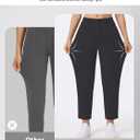 Houmous Womens Cotton Barrel Pants 26" 28" Stretch Lounge Golf Travel Casual Slacks Belt Loops Pockets (Black, M)