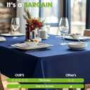 Pureegg Plastic Table Cloth Disposable 10 Pack, 52 x 70 Inch Table Cloths, Patriotic Decorations, Thanksgiving, Veterans Day Tablecloths, Rectangle, Plastic Cover, Waterproof & Sturdy, Navy Blue