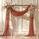 Wedding Arch Draping Fabric, 1 Panel 28" x 19Ft Terracotta Wedding Arch Drapes Sheer Backdrop Curtain for Wedding Ceremony Party Ceiling Decor (28" width x 19Ft length1 Panel, Terracotta Drapes Curtain)
