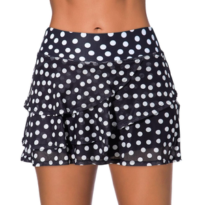 Aleumdr Women's Waistband Layered Swimdress Ruffle Swim Skirt Swimsuit Bottom, XL