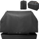 Fully Enclosed Grill Cover 60-Inch,Waterproof Zipper Grill Cover,BBQ Grill Cover Made of 600D,Animal Fade-Resistant,UV-Protection,Gas Grill Cover for Weber,Nexgrill CharBroil and More Black