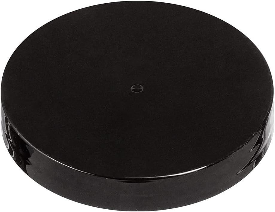 Plastic Smooth Black Lid With a Foam Liner for Jar (24 Pack) (Neck Size 89-400)
