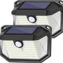 Solar Outdoor Lights, 2-Pack Super Bright 178 LEDs Motion Sensor Wall Light with 270 Wide Angle & 3 Modes, Waterproof Solar Powered Security Light for Patio Garden Garage Front Door