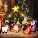 Sosation 6.5FT Christmas Inflatable Nativity Scene Outdoor Decoration Blow up Holy Family Christmas Inflatable Mary Joseph and Baby Birth Jesus with LED Lights for Lawn Yard Garden Decor(Classic)