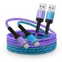 2Pack/3ft USB A to USB C Cable, Car CarPlay Cable USB C for iPhone 16e/16 Pro Max/16Pro/16/15/15 Pro, 3.1A Braided USB Type C Car Cord Android Phone Charger Power Cord for Galaxy A16/A15/A55/A35/A25