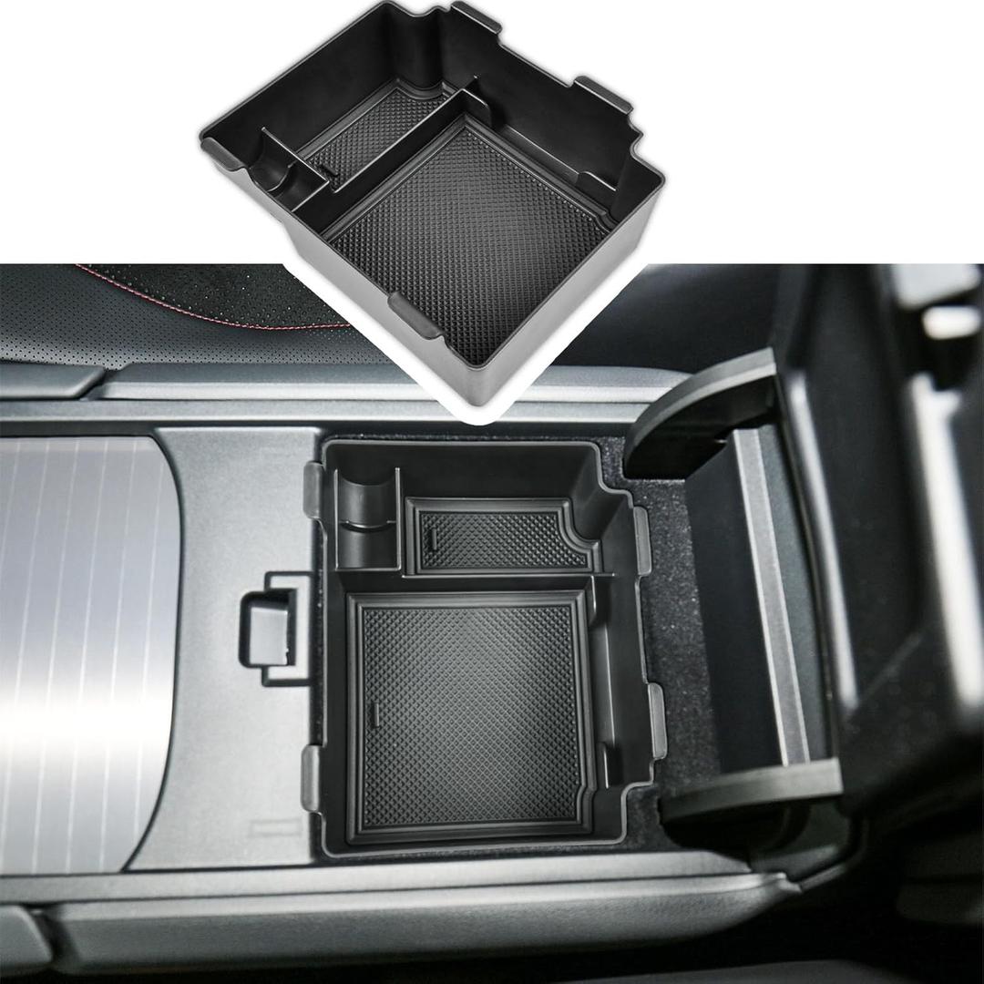 EDBETOS Center Console Organizer Tray Compatible with 2019-2023 2024 Acura RDX Accessories Rdx Armrest Box Insert Tray Interior Secondary Armrest Storage Box, ABS Black Trim