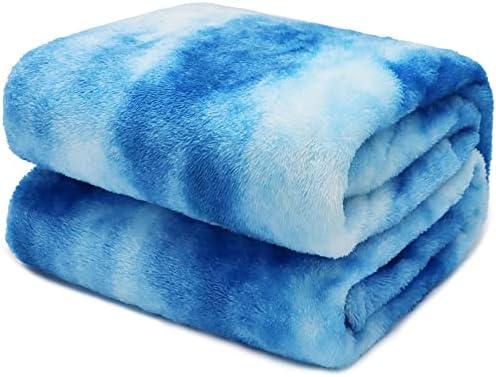 Blue Fleece Blanket, Soft Plush Microfiber Throw for Couch, Sofa, Bed, Luxury Cozy Warm Lightweight Blanket, Living Room Bedroom Home Decor, Travel Camping Gifts for Women and Men