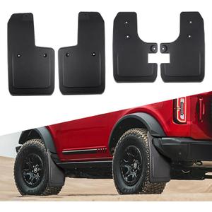 Mud Flaps for Ford Bronco Accessories 2021 2022 2023 2024 2025 2/4-Door, Splash Guards Easy Installed, No Punching Required Front and Rear 4PCS (not Applicable to Sport