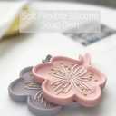Silicone Soap Dish Shampoo Bar Soap Holder with Drain Spout Soaps Holders Tray Draining Soap Bar Holder Flower Shape Soap Saver for Shower Bathroom Organizer 2 Pack Pink