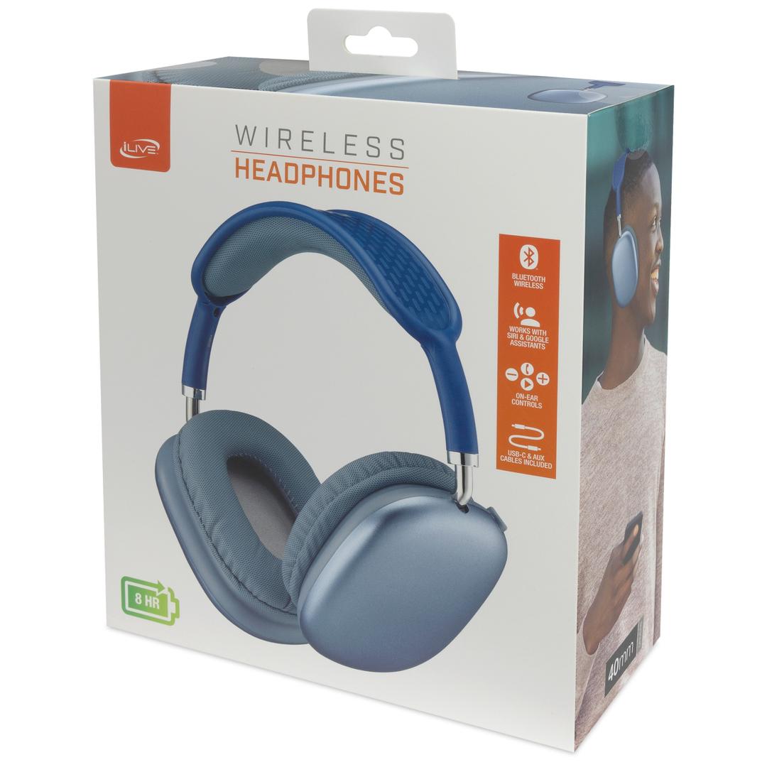 ILive Over Ear BT Headphones Light Blue