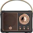 Dosmix Retro Bluetooth Speaker, Vintage Decor,Small Wireless Bluetooth Speaker,Cute Old Fashion Style for Kitchen Desk Bedroom Office Outdoor,Birthday Gifts for Women Men Teens (Black)