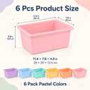 6 Pack Plastic Cubby Bins for Classroom Stackable Book Bins Plastic Classroom Cubby Organization Storage Containers Toy Storage Cubbies for Library School Office Home Nursery Playroom (Pastel)