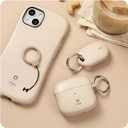 iFace First Class Case [Compatible with AirPods 3]  Cute Shockproof Hybrid Dual Layer [Hard Cover + Bumper] Keychain Protective Case [Drop Tested]  Caf Latte