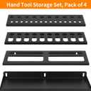 Wall Mount Hand Tool Storage Racks, Screwdriver Organizer, Pliers Holder, Hammer Rack, Metal Storage Shelf, Hand Tool Organizer for Garage, Workshop, Shed, Set of 4