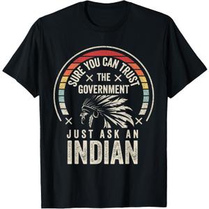Retro Vintage Native American Trust Government T-Shirt Small