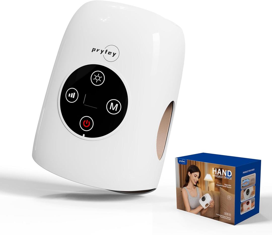 Hand Massager, Cordless Hand Massager for Arthritis and Carpal Tunnel, 9 Modes 9 Intensities Hand Massage, Relaxation Gift for Parents Men Women, White