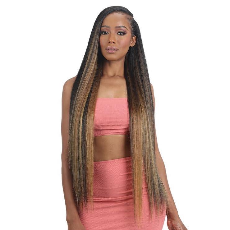 Organique Mastermix STRAIGHT 30" - Shake-N-Go Synthetic Bundle Weave (1 Pack, SILVER)