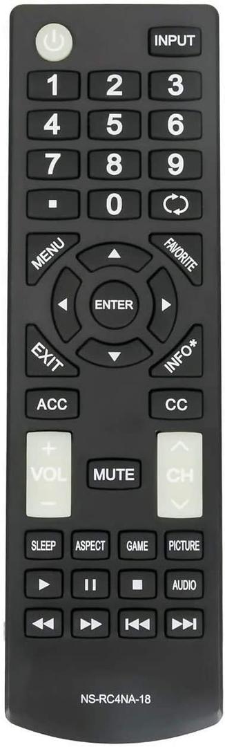 New NS-RC4NA-18 Remote Control fit for Insignia LCD/LED TV NS-22D420NA18 NS-32D220NA18 NS-32D311MX17 NS-32D311NA17 NS-40D420MX18 NS-40D420NA18 NS43D420NA18 NS-43D420NA18