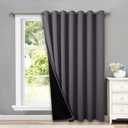 NICETOWN Total Shade Patio Door Curtain, Heavy-Duty Full Light Shading Sliding Door Drape Room Divider Curtain, Vertical Blinds for Window1 Panels, 100 inches Wide x 84 inches Long, Gray