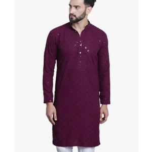 Sojanya (Since 1958 Men'S Pure Cotton Sequence Only Long Kurta, Small